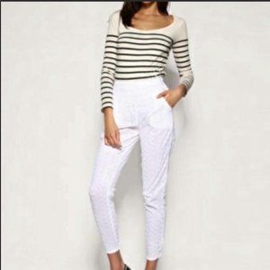 ASOS White Skinny Pant Embroidered Pant High Waist